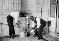 U.S. Capitol - Cleaning Interior, 1914. Creator: Harris & Ewing