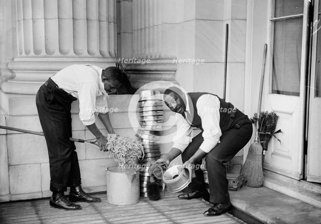 U.S. Capitol - Cleaning Interior, 1914. Creator: Harris & Ewing.