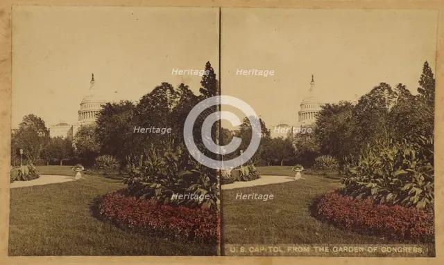 U.S. Capitol, From the Garden of Congress., about 1870. Creator: W. M. Chase.