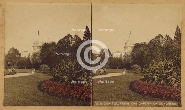 U.S. Capitol, From the Garden of Congress., about 1870. Creator: W. M. Chase.