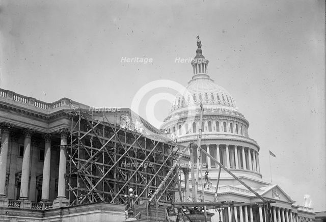 U.S. Capitol - Pediment On House Front; Sculpture By Paul Bartlett, 1916. Creator: Harris & Ewing.