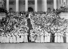 U.S. Capitol - Visitors, Etc., Woman Suffrage, 1914. Creator: Harris & Ewing