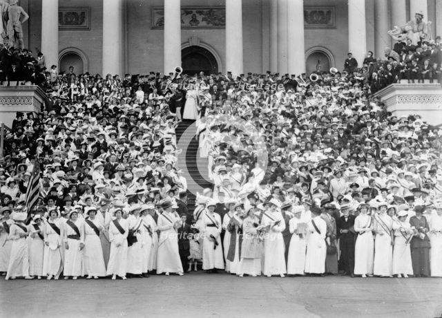 U.S. Capitol - Visitors, Etc., Woman Suffrage, 1914. Creator: Harris & Ewing.