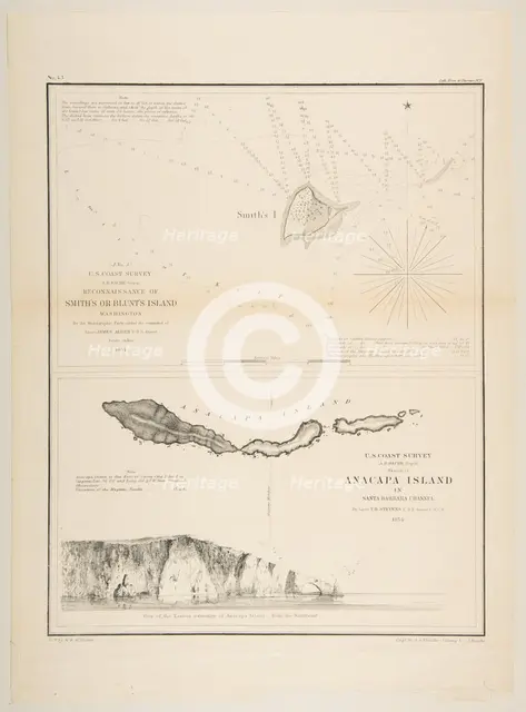 U.S. Coast Survey...Reconnaissance of Smith's or Blunt's Island, Washington / U.S. Coas..., 1854-57. Creators: James Abbott McNeill Whistler, John Young, Charles Knight.