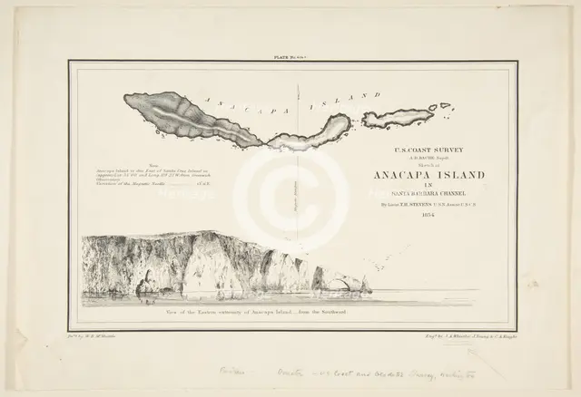 U.S. Coast Survey...Sketch of Anapaca Island in Santa Barbara Channel, 1854-57. Creators: James Abbott McNeill Whistler, John Young, Charles Knight.