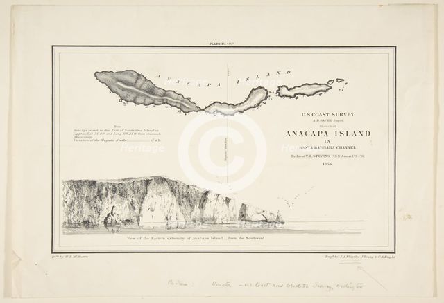 U.S. Coast Survey...Sketch of Anapaca Island in Santa Barbara Channel, 1854-57. Creators: James Abbott McNeill Whistler, John Young, Charles Knight.