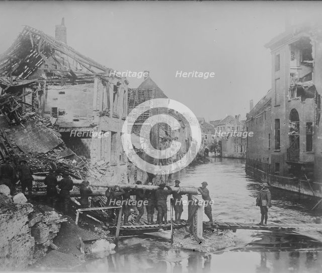 U.S. engineers, Audenarde, 10 Nov 1918. Creator: Bain News Service.
