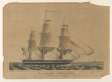 U.S. Frigate Constitution, 1838-46., 1838-46. Creator: Nathaniel Currier
