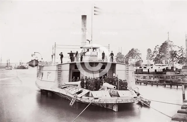 U.S. Gunboat "Commodore Perry" on Pamunkey River, 1861-65. Creator: Tim O'Sullivan.