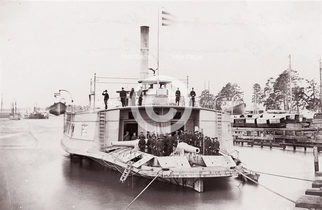 U.S. Gunboat "Commodore Perry" on Pamunkey River, 1861-65. Creator: Tim O'Sullivan.