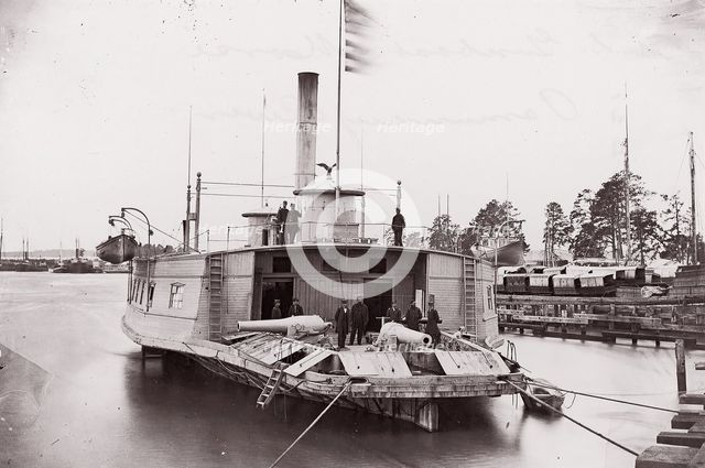 U.S. Gunboat "Commodore Perry" on Pamunkey River, 1861-65. Creator: Tim O'Sullivan.