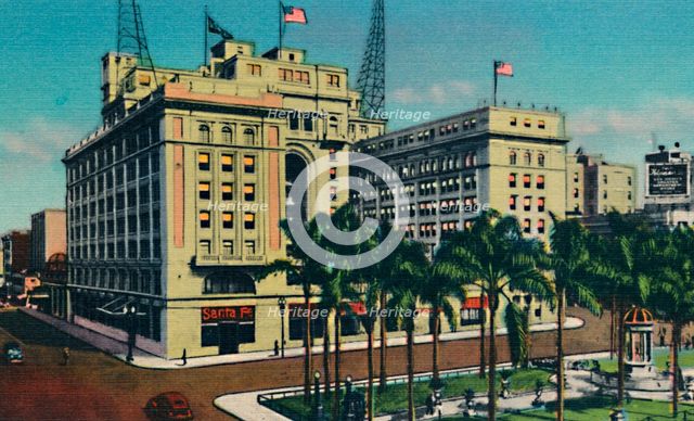 'U S. Grant Hotel and Plaza. San Diego, California', c1941. Artist: Unknown.