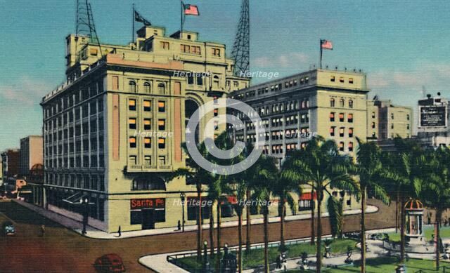 'U S. Grant Hotel and Plaza. San Diego, California', c1941. Artist: Unknown.