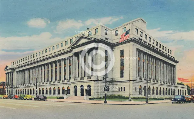 'U.S. Post Office', 1942. Artist: Caufield & Shook.