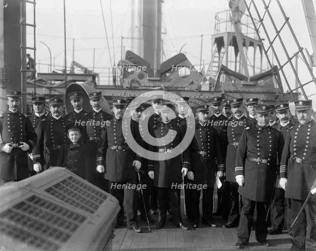 U.S.S. Chicago, the captain and officers, between 1890 and 1901. Creator: Unknown.