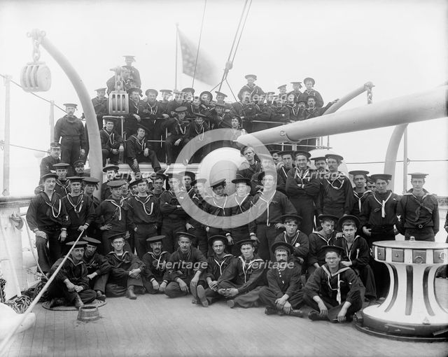 U.S.S. Chicago, a forecastle group, between 1890 and 1901. Creator: Unknown.