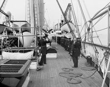 U.S.S. Chicago, Admiral Schley coming on board, 1899. Creator: Unknown