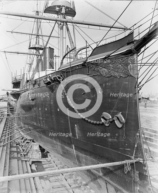 U.S.S. Chicago in dry dock, between 1890 and 1901. Creator: Unknown.