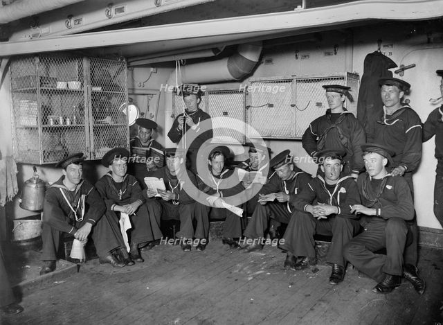 U.S.S. Brooklyn, after supper, between 1896 and 1899. Creator: Unknown.