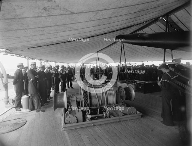 U.S.S. Brooklyn, general muster, between 1896 and 1899. Creator: Unknown.