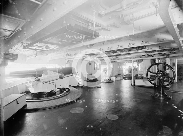 U.S.S. Brooklyn, gundeck, between 1896 and 1901. Creator: Unknown.