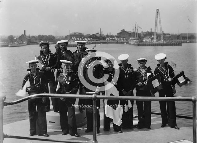 U.S.S. Brooklyn, signal party, between 1896 and 1899. Creator: Unknown.