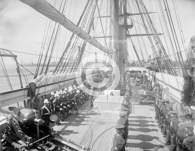 U.S.S. Kearsarge, inspection, between 1890 and 1894. Creator: William H. Jackson.