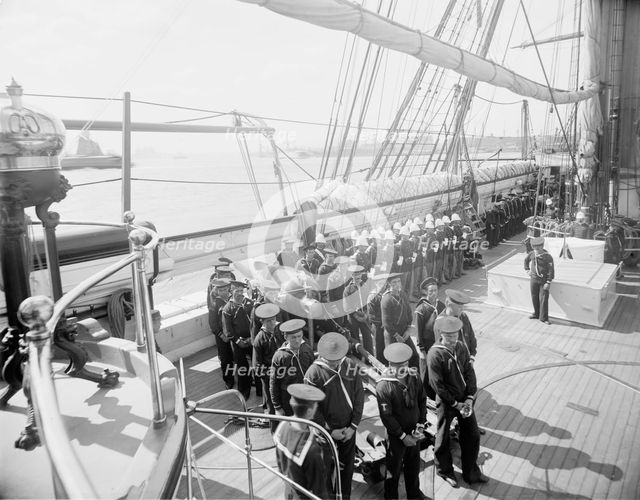 U.S.S. Kearsarge, Sunday morning services, between 1890 and 1894. Creator: William H. Jackson.