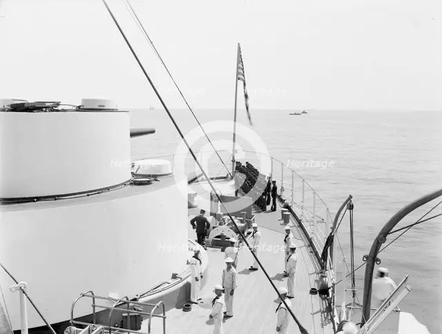 U.S.S. Kentucky, inspection on quarter deck, 1900 or 1901. Creator: Edward H Hart.