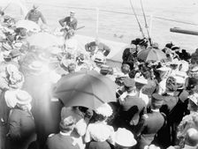 U.S.S. Kentucky, presentation of silver service, 1900 or 1901. Creator: Unknown