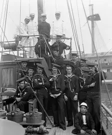 U.S.S. Huntress, officers and crew, 1898. Creator: Unknown