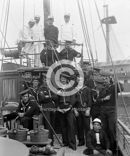 U.S.S. Huntress, officers and crew, 1898. Creator: Unknown.