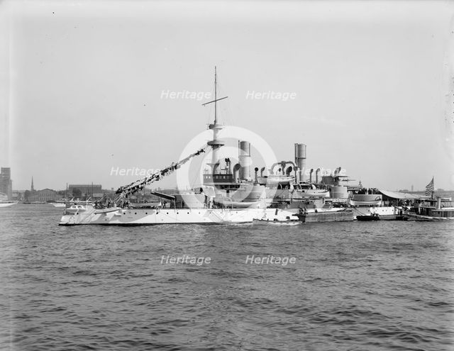 U.S.S. Indiana, between 1895 and 1901. Creator: Unknown.