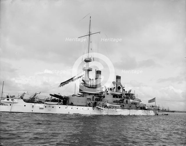 U.S.S. Indiana, between 1900 and 1910. Creator: Unknown.