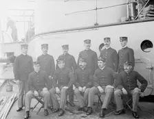 U.S.S. Indiana, group of marines, between 1895 and 1901. Creator: Unknown