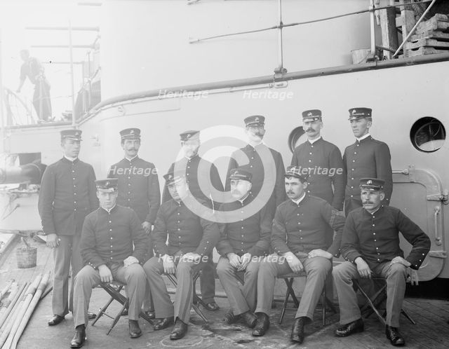 U.S.S. Indiana, group of marines, between 1895 and 1901. Creator: Unknown.