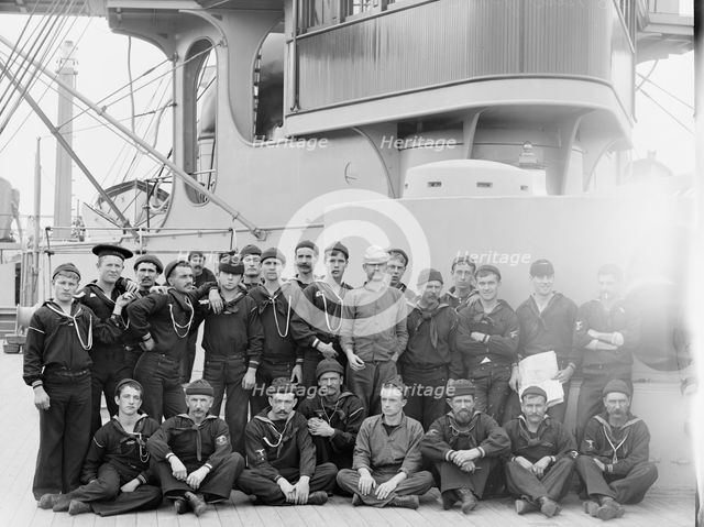 U.S.S. Indiana, group of seamen, between 1895 and 1901. Creator: William H. Jackson.
