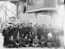 U.S.S. Indiana, group of seamen, between 1895 and 1901. Creator: William H. Jackson