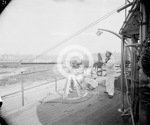 U.S.S. Iowa, 6 pounder, ca 1898. Creator: Unknown.