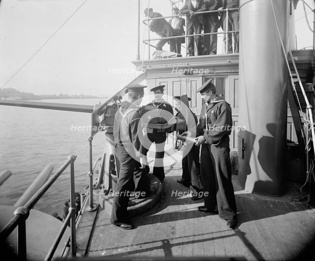 U.S.S. Oregon, 6-pounder and crew, between 1896 and 1901. Creator: Unknown.