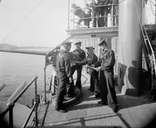U.S.S. Oregon, 6-pounder and crew, between 1896 and 1901. Creator: Unknown