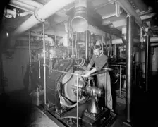 U.S.S. Oregon, dynamo room, between 1896 and 1901. Creator: Unknown
