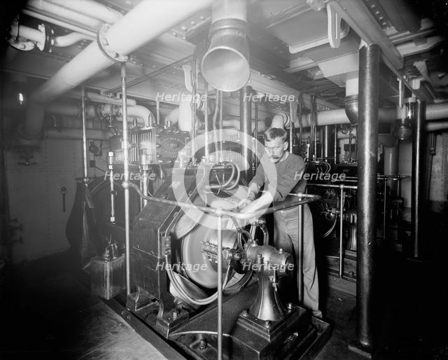 U.S.S. Oregon, dynamo room, between 1896 and 1901. Creator: Unknown.