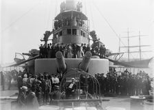 U.S.S. Oregon, forward turret and bridge, between 1896 and 1901. Creator: William H. Jackson