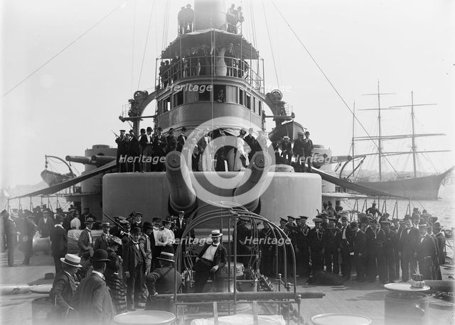 U.S.S. Oregon, forward turret and bridge, between 1896 and 1901. Creator: William H. Jackson.