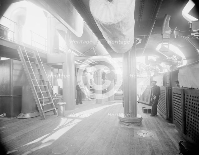 U.S.S. Oregon, gangway on superstructure deck, between 1896 and 1901. Creator: William H. Jackson.