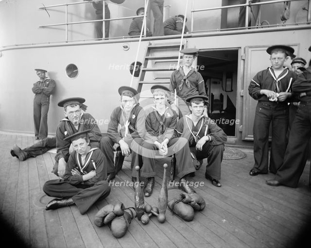 U.S.S. Oregon, the athletes, between 1896 and 1901. Creator: Unknown.