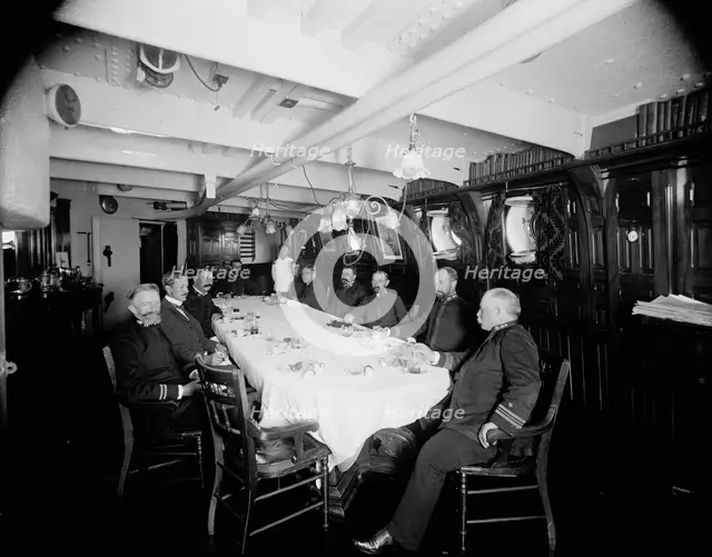 U.S.S. Oregon ward room mess, between 1896 and 1901. Creator: Edward H Hart.