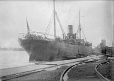 U.S.S Leonidas - Arriving with Mast of U.S.S. Maine, 1911. Creator: Harris & Ewing