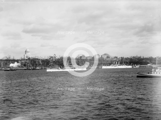 U.S.S. Maine and U.S.S. New York at Grant's Tomb, 1897 Apr 27. Creator: Unknown.